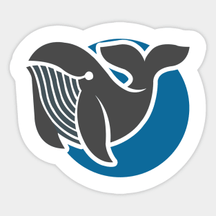 Awesome Minimalist Whale Design for Ocean and Sea Sticker